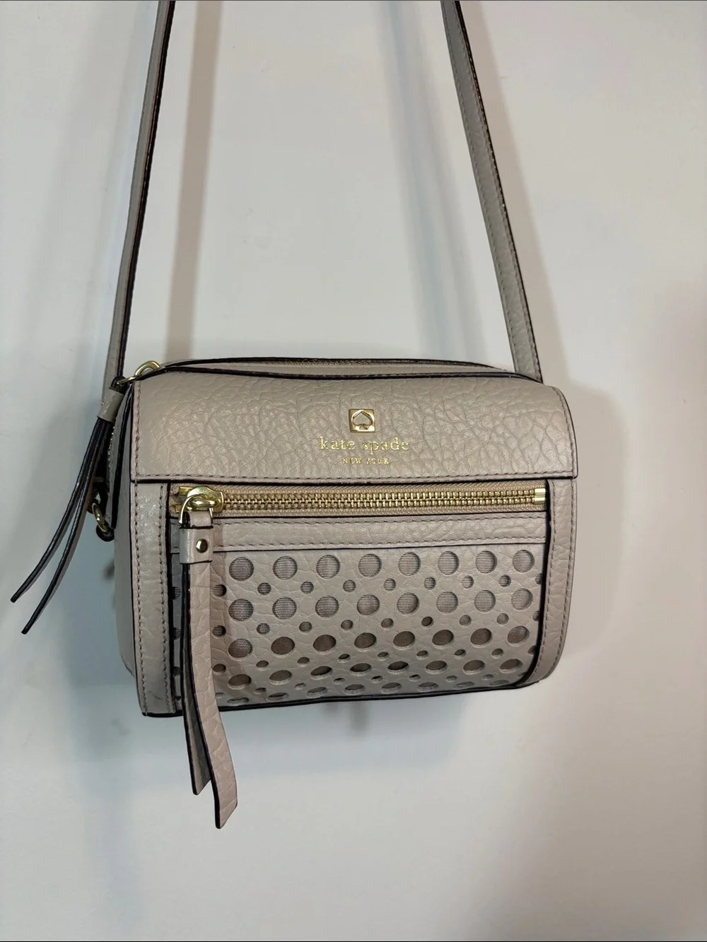 Kate Spade New York Perri Lane Looloo Bubbles Crossbody Perforated Polka Dot